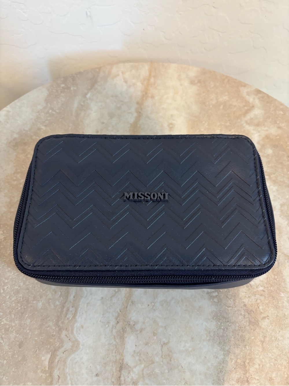 Missoni Navy Chevron Travel Cosmetic Case